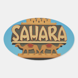 Las Vegas Sahara Casino Landmark Architecture Ovalt Klistermärke