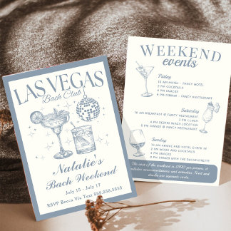 Las Vegas Sällskapsresa Cocktail Itinerary Inbjudningar