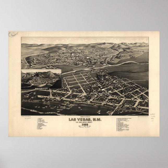 Las Vegas San Miguel County New mexico (1882) Poster (Framsidan)