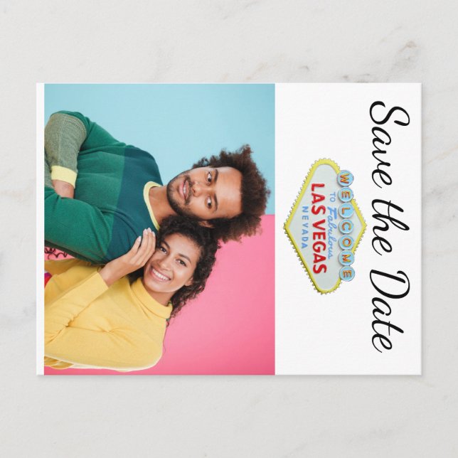 Las Vegas Save the Date-foto Meddelande Vykort (Framsida)