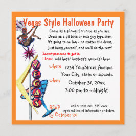 Las Vegas Showgirl Halloween fest Inbjudningar