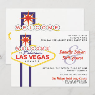 Las Vegas Sign Bröllop Inbjudningar
