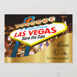 Las Vegas Sign Bröllop spara datum Datumet