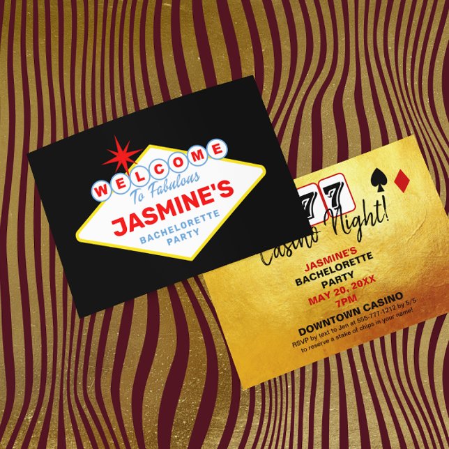 Las Vegas Sign Casino Bachelorette Party Inbjudningar (Skapare uppladdad)