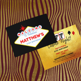 Las Vegas Sign Casino Night Party Inbjudningar