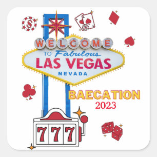 Las Vegas Sign Nevada Baecation Fyrkantigt Klistermärke