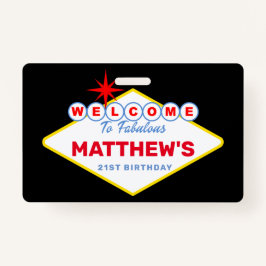 Las Vegas Sign VIP Pass Födelsedagsfest inbjudan