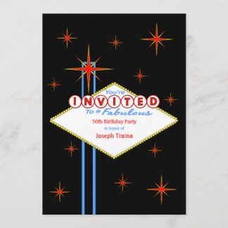Las Vegas-signalen Födelsedagsfest inbjudan