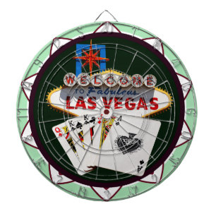 Las Vegas-signalen och två Kung-Poker Chip Piltavla