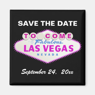 Las Vegas-signatärmålbröllop Spara datum Magnet