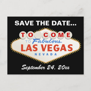 Las Vegas-signatärmålbröllop Spara datum Meddelande Vykort