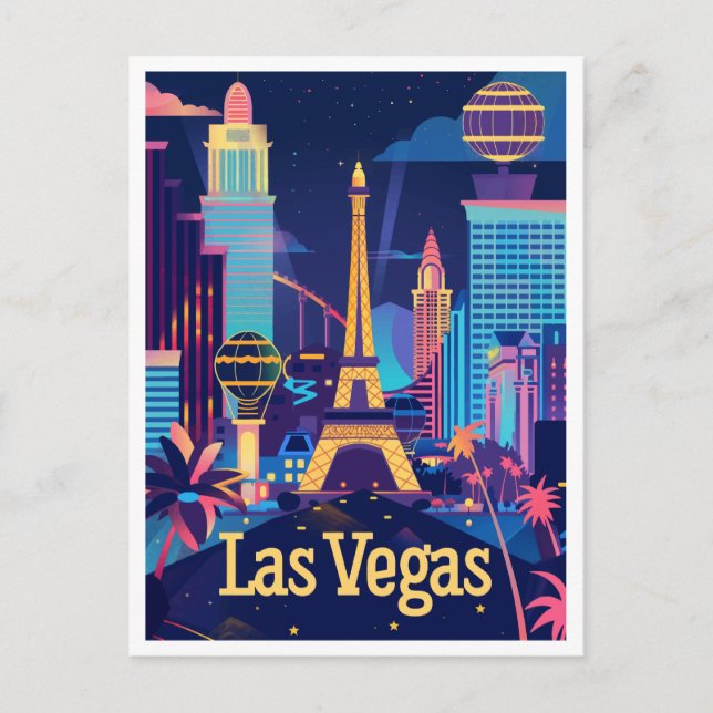 Las Vegas - Sin City after Mörk Save Date Vykort (Framsida)