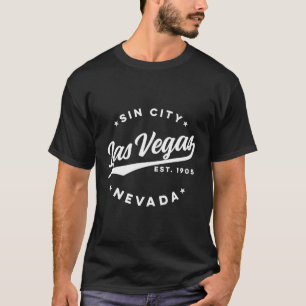 Las Vegas Sin City Nevada White Text T Shirt