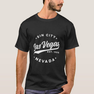 Las Vegas Sin City Nevada White Text T Shirt