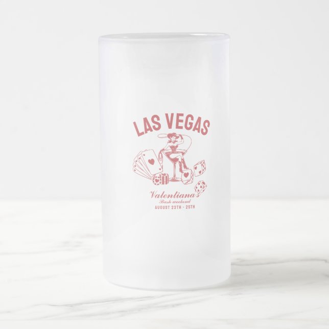 Las Vegas Sjungbröllopsfest Personlig Frostat Ölglas (Center)