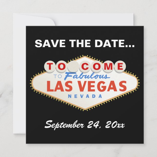 Las Vegas skriver under modern bröllop spara datum Datumet (Framsida)