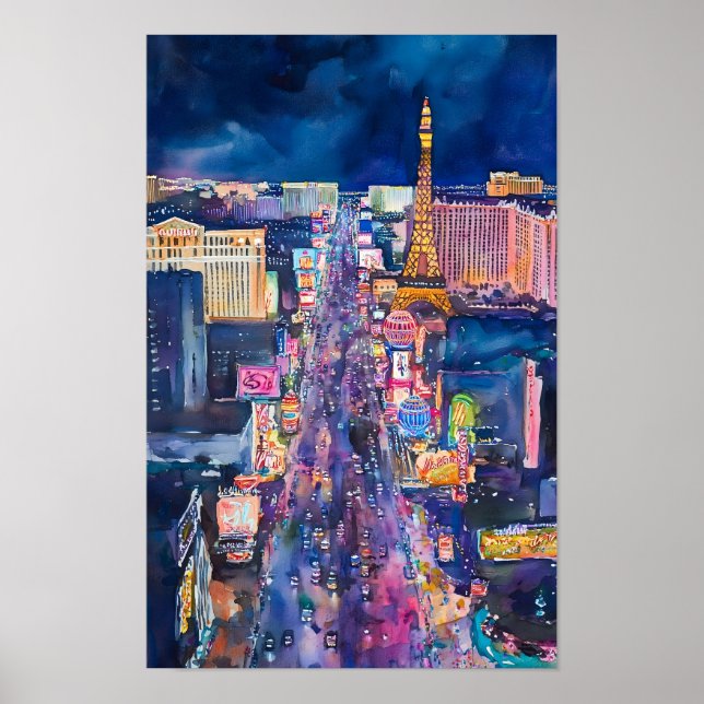 Las Vegas Skyline Art Print Poster (Framsidan)