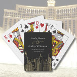 Las Vegas Skyline Black Guld White Casino Casinokort<br><div class="desc">Denna uppsättning spelkort kommer att vara en perfekt för ett kasinokemat i bröllop,  på årsdagen eller vid ceremonin för förnyelse</div>