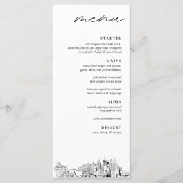 Las Vegas Skyline Bröllop Dinner Menu Meny