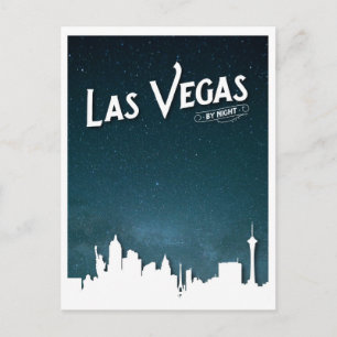 Las Vegas skyline by night, Las Vegas, Nevada Vykort