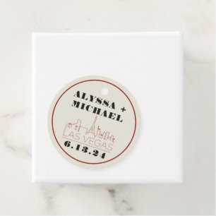 Las Vegas Skyline Casino Bröllop Gåvor Etiketter