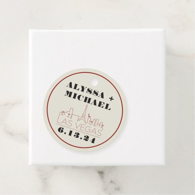 Las Vegas Skyline Casino Bröllop Gåvor Etiketter (På plats)