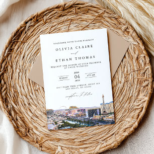Las Vegas Skyline Destination Wedding Inbjudningar