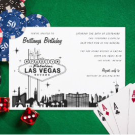 Las Vegas Skyline-Födelsedagsfest eller Speciell h Inbjudningar