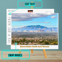Las Vegas Skyline från Desert Vykort