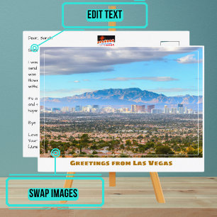Las Vegas Skyline från Desert Vykort