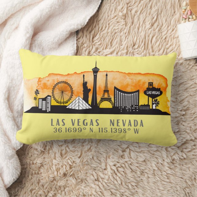 Las Vegas Skyline Latitude Lumbar Pillow Lumbarkudde (Filt)