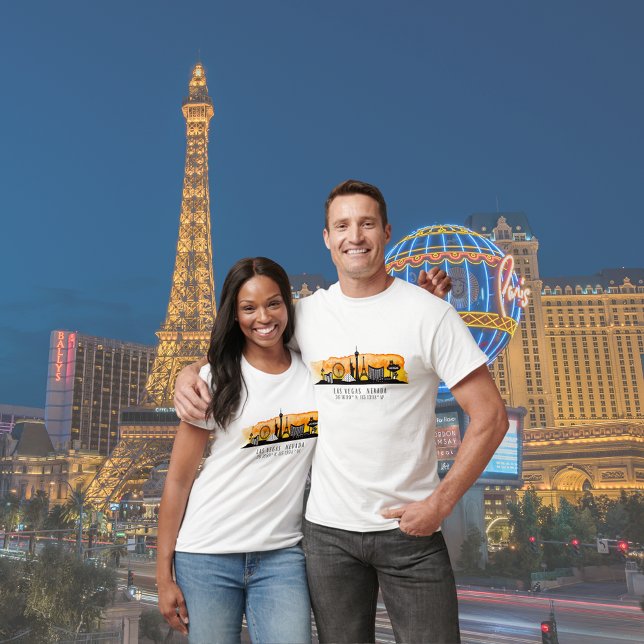 Las Vegas Skyline Latitude och Longitud T Shirt (Skapare uppladdad)