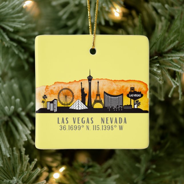 Las Vegas Skyline Latitude Personlig Julgransprydnad Keramik (Träd)