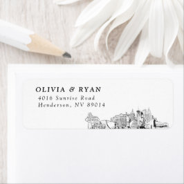 Las Vegas Skyline Modern Returetiketters Returadress Etikett