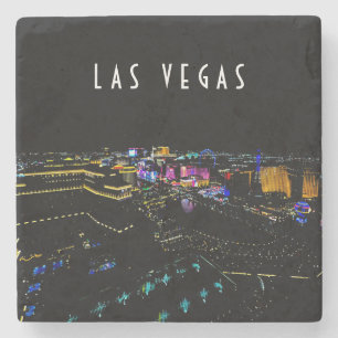 Las Vegas Skyline på natten Stenunderlägg