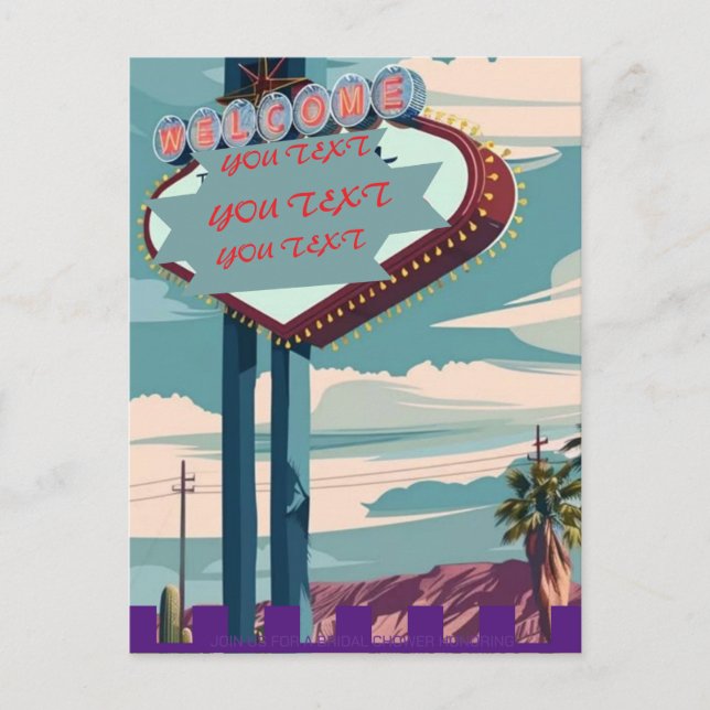 Las Vegas Skyline Printable, Cityscape Line Wall A Vykort (Framsida)