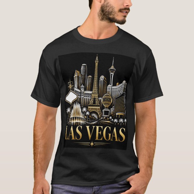 Las Vegas Skyline T Shirt (Framsida)