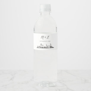 Las Vegas Skyline Vattenflaska Labels Etikett