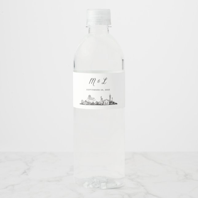 Las Vegas Skyline Vattenflaska Labels Vattenflaska Etikett (Framsida)