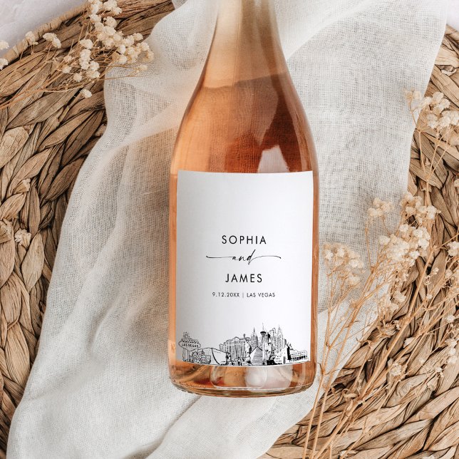 Las Vegas Skyline Vinflaska Etikett (Skapare uppladdad)