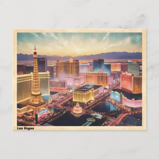 Las Vegas Skyline Vintage vykort (Framsida)