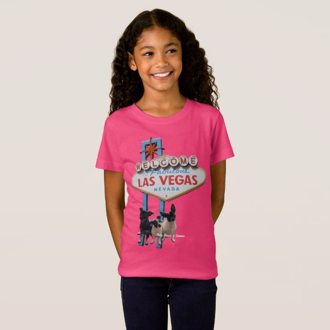 Las Vegas-skylt med tre systermarionetter T-Shirt (Hel framsida)