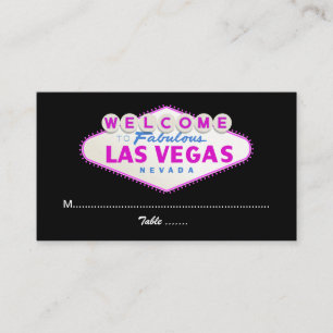 Las Vegas-skylt över destinationsplats för bröllop Placeringskort