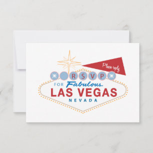 Las Vegas-skylt RSVP Bröllssvarskort OSA Kort