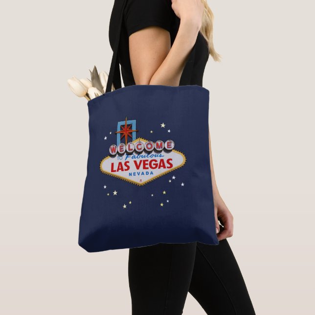 Las Vegas-skylt Totebag Tygkasse (Närbild)