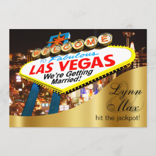 Las Vegas-skylten Informell rolig bröllop Inbjudningar
