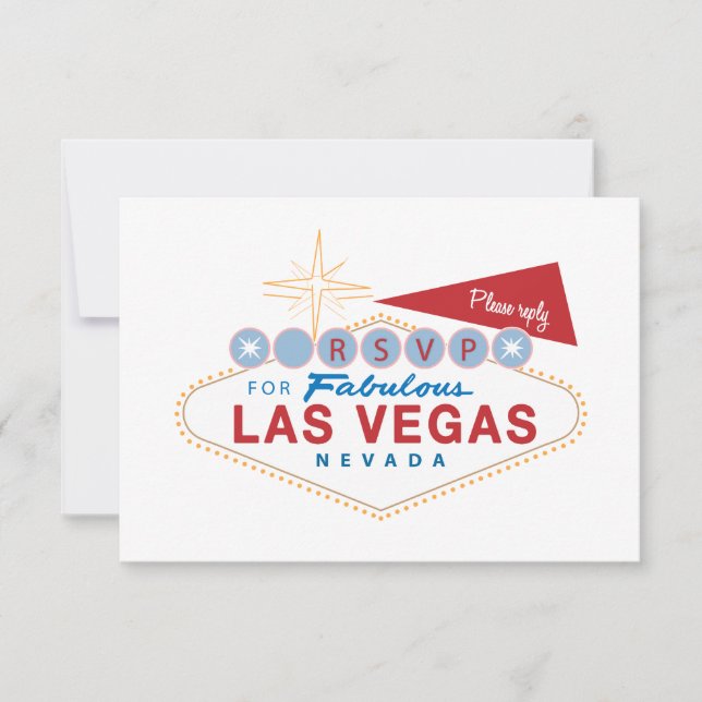 Las Vegas-skylten RSVP | Bröllssvarskort OSA Kort (Framsida)