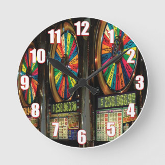 Las Vegas Slot Maskin Clock Rund Klocka