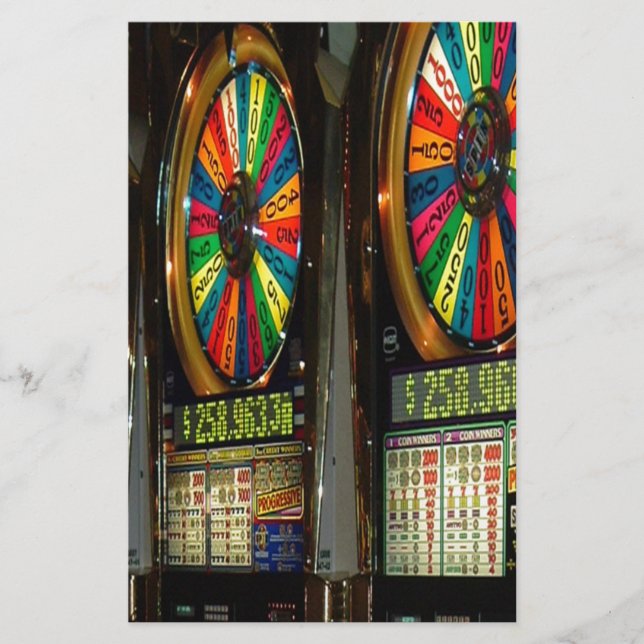 Las Vegas Slot Maskiner Brevpapper (Framsida)
