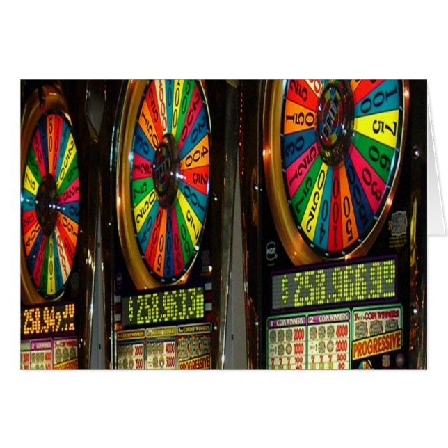 Las Vegas Slot Maskiner Hälsningskort (Framsidan Horizontal)